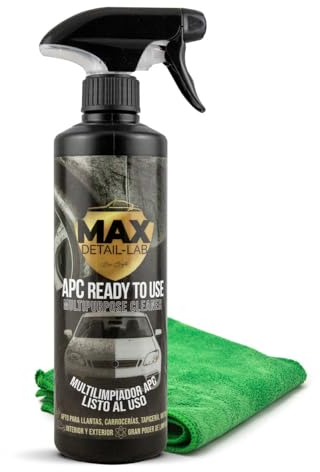 MAX DETAIL-LAB - APC - Detergente All Purpose Cleaner Auto, Pulitore Completo Pronto All'Uso, Pulizia Interna ed Esterna, Lava Cherchi, Sedili, Carrozzeria, Motore, Kit Detailing Car Moto, 500ml