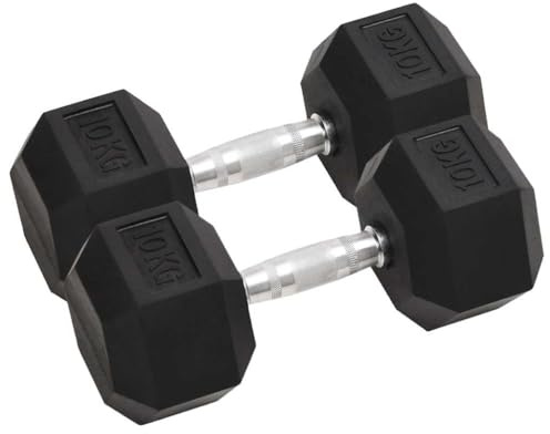 vidaXL 2x Kurzhantel Kurzhanteln Hantel Hanteln Hantelset Set Minihantel Hexagon Hantelscheiben Gewichte Fitness Krafttraining 20kg Gesamt Gusseisen