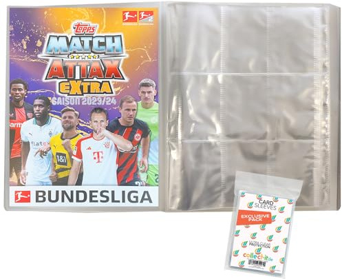 Bundle mit Topps Match Attax EXTRA Bundesliga 2023/24-1 Leere Sammelmappe + Exklusive Collect-it Hüllen