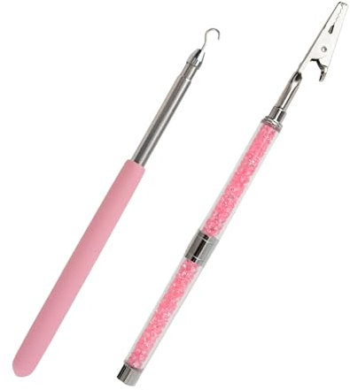 URROMA Bracelet Wearing Helper, 2 Pcs Jewelry Fastening Scalable Clamp Hand Decorative Chain Assistance Hook Bracelet Fastener for Necklace Clasp