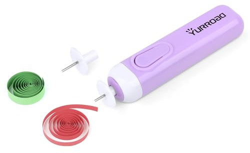 YURROAD 2 in 1 Quilling Werkzeug Elektrischer Quilling Tool Papier Quilling Stift für Quilling Papierstreifen 1.5mm bis 10mm Breit