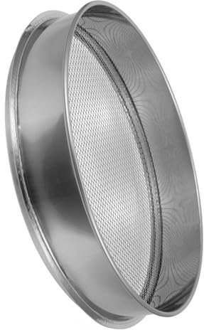 Yardwe Stainless Steel Soil Sifter Mesh Riddle Screen Sieve Garden Potting Sieve 12 Inch Dirt Sifter Round Sifting Pan for Rock Compost Gravel Sand, Hole Diameter 4mm