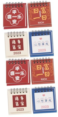 SEWACC 8 Stk Tischkalender 2023 schülerkalender tischkalender basteln calendar Tischkalender zum Aufstellen Monatskalender dekorativer Mini-Kalender Standkalender für den Haushalt Papier