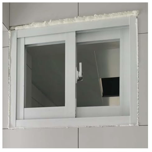 Finestre scorrevoli Finestre per capannoni singole in alluminio con vetro temperato trasparente, finestre bianche per case mobili, finestre scorrevoli orizzontali trasparenti per garage, casette da gi