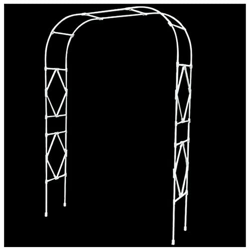 Grande arche de jardin en acier blanc pour terrasse, cour, tonnelle, montage facile, 230 x 240 cm, porte fleurie noire