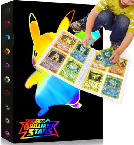 Álbum para cartas 4 bolsillos, Album de protección para cartas coleccionistas, Compatible con tarjeta deportiva y protección de póquer, 30 páginas con capacidad para 240 tarjetas - T5