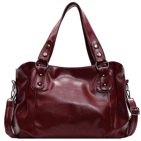 Coolives Hobo Borsa a mano con Tracolla da Donna in Pelle Sintetica Borsa Bauletto Sacchetto Borsa a spalla Borse Tote Donna Borse Manici Lunghi Donne Borsetta Rosso