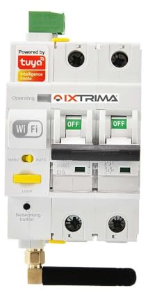 IXTRIMA Interruttore Magnetotermico WiFi 2P 16A Tuya Smart per Automazione Quadro Elettrico – ESR3216