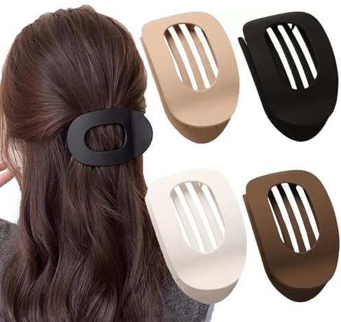 LaresDay Lot de 4 pinces à cheveux françaises pour femme avec design plat et dents intérieures pour une tenue solide - Pinces à cheveux latérales
