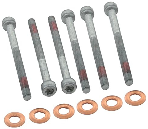 Kalunfex 6 soportes de inyector+6 sellos de cobre para inyector de combustible para Sprinter Vito A B C E Class A6119900122 portainyectores de combustible A0009902907
