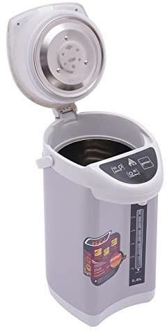 Thermopot 5.8 Liter,Edelstahl Heißwasserspender,750W Wasserspender mit 3 Ausgabemodi,Elektrischer Wasserkocher Dispender für Haus, Schule, Büro, Hotel (Grau)