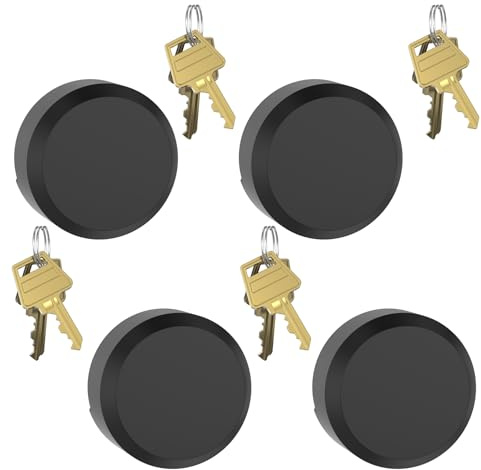 Lanuovx 4 Pack 2.9 Inch(73mm) Hidden Shackle Padlocks Keyed Heavy Duty Reinforced Surface Puck Lock,Chrome Trailer Puck Padlocks for Enclosed Trailers,Shipping Containers,Storage Units