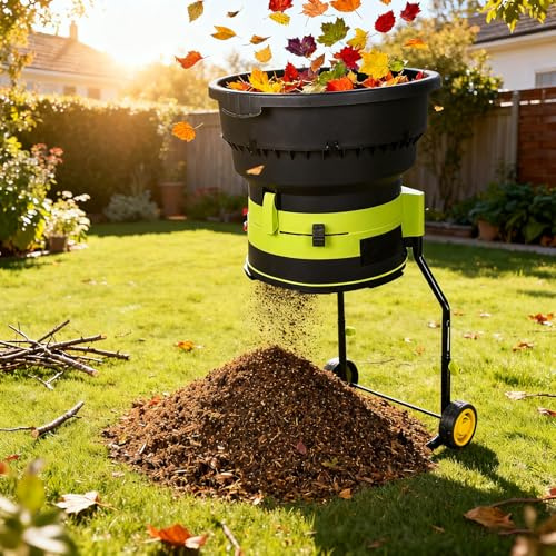 ALSUP Trituradora Eléctrica De Hojas Compostera, 2500W 17:1 Biotrituradora Electrica para Exterior Jardín
