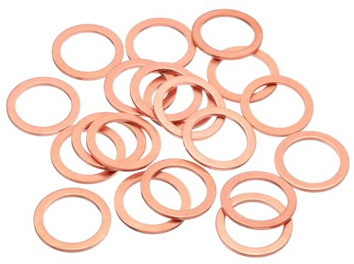 QUARKZMAN 20 Piezas Arandelas Planas Cobre Mejorada M18 18x24x1,5mm Métrica | Arandela Plana, Para Juntas Sellado Anillos Aplastamiento Tornillos Tuercas Reparación Electrónica
