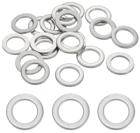 QUARKZMAN 20Pzs Rondelle Piatte Acciaio Inox 304 M12 Spessori Piatti | 12mm ID 20mm OD 2mm Spessore, Per Viti Bulloni Idraulica Automotive, Dispositivi Elettrici, Fai Da Te, Rotondi