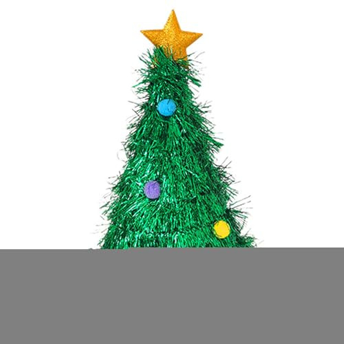 Weihnachtsbaum Hut, Weihnachtsmütze Mit Lametta-Motiv, Weihnachtsbaumhut Licht, Weihnachtsbaummütze Mütze, Elfenhut, Weihnachtsparty-Kostü | Lustiger Partyhut Für Kinder Und Erwachsene, Partyzubehör