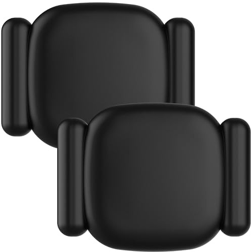 DDJ Magnetic Holder for Tile Life360 Mate (2024) Bluetooth Tracker, Waterproof Scratch-Resistant Silicone Case, Dual Mounting with Magnetic and 3M Adhesive, Black, 2 Pack