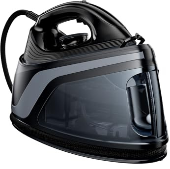 Irons Steamer for Clothes, 1500W Iron with Burst of Steam, 500 Microsteam Holes, Powerful Steam Iron, Auto shutoff, Self-Cleaning, 44oz Water Tank Ironing Clothes for All Fabrics(Black And Gray)
