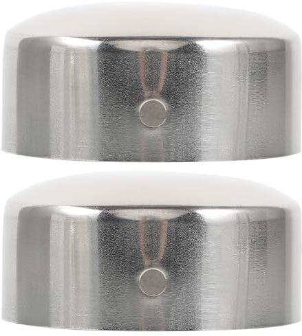 CALLARON 2Pcs Handrail End Caps 54Mm Stainless Steel Rail End Cap Protector with Screw Hole for Solid Wood Handrails in Office Buildings and Schools, No Burrs, Silver Finish