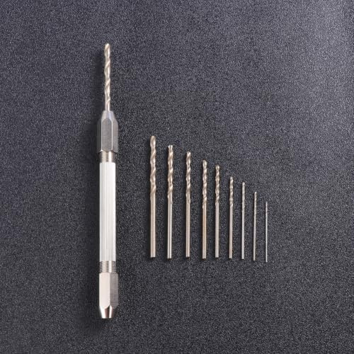 MAGICLULU 1juego Taladro Manual Doble Cabeza para Madera Herramienta Profesional de Precisión con Brocas Duradero para Trabajos de Carpintería y Modelismo