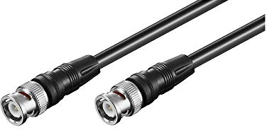 goobay BNC Kabel 2m, RG59 Koaxialkabel mit 75 Ohm, Videokabel mit BNC Stecker für Überwachungskamera, Monitor und CCTV - 50046