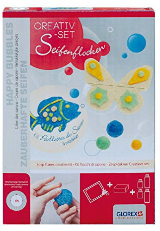 Glorex 6 1600 185 - SoapFix Seifenflocken Creativset Kids, Kreativset mit Seifenstreuseln zur Gestaltung von individuellen Seifen für Kinder