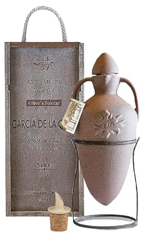 GARCÍA DE LA CRUZ - Ekologisk extra jungfruolja, specialutgåva, presentförpackning, handgjord keramikbehållare, ursprung Spanien, Montes de Toledo, amfora - 500 ml