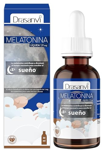DRASANVI Melatonina Pura de 1,9 mg |Ayuda a Conciliar el Sueño| Potente Antioxidante| Ayuda en la Producción de la Hormona del Crecimiento (GH)| Rápida Absorción| Envase 50 ml= 31 Días| Sabor Limón