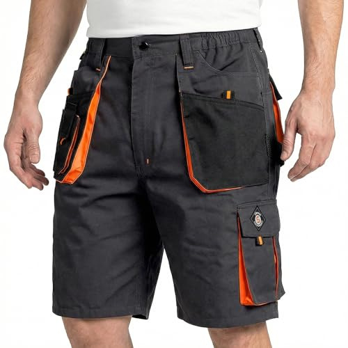Stenso Kastor Kurze Arbeitshose Herren 600D Oxford Dunkelgrau EU52