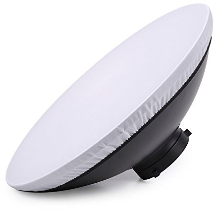 Andoer Plato de Belleza Flash Estudio Luz Estroboscópica, 41CM, Aleación de Aluminio, Blanco, Incluye 1 Reflector, 1 Placa, 1 Difusor, Bayoneta Bowens
