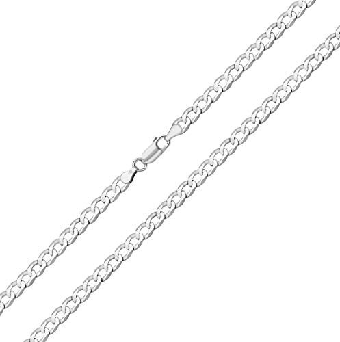 Stylisch 9 Karat (375) Weißgold Damen - Panzer Kette - 56cm*5mm WJS3673