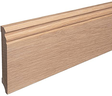 Sockelleiste Massiv Holz Eiche roh geschliffen Hamburger Berliner Profil 120mm