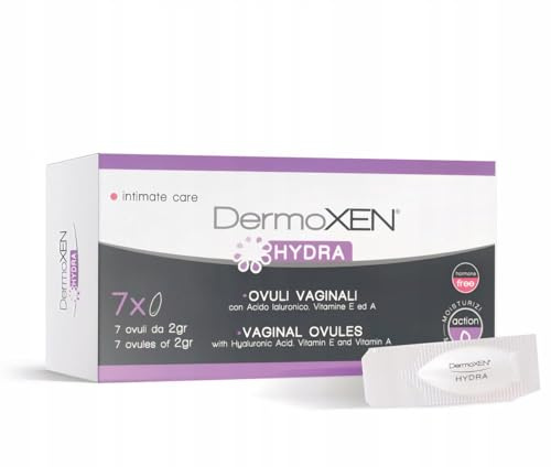 DERMOXEN Hydra vaginala suppositorier med hyaluronsyra 7 st | Med aloe vera | Hormonfri formula | Återfuktande intimvård | För kvinnor efter förlossning och i klimakteriet