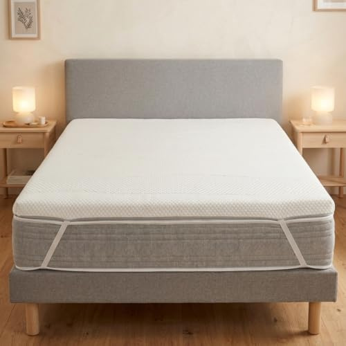 RESTBULLE Surmatelas Mémoire de Forme 140x190cm - Rolls - Qualité Hôtellerie - Morphologique - Epaisseur Totale de 7cm - Confort Enveloppant - Fabrication Française - (140_x_190_cm)