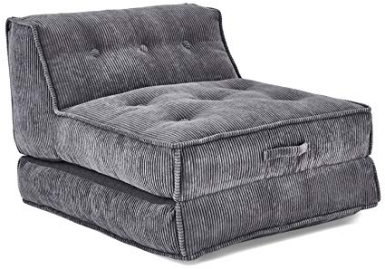 Atlantic Home Collection Pia Sillón reclinable XXL con tapizado de Pana, Gris, 106 x 125 x 86 cm (Ancho x Profundo x Alto)