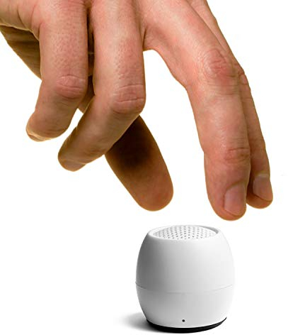 Boompods Zero Mini Bluetooth Speaker - Small Portable Speakers, IPX6 Waterproof, 5hr Playtime, Wireless Travel Speaker with Microphone & Dual Pairing, for Bathroom Shower, Outdoor & iPhone, White