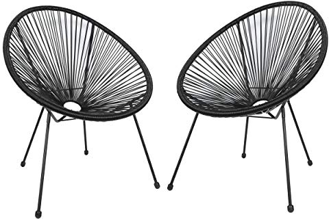 Ambientehome 2er Set Loungesessel Acapulco schwarz Sessel