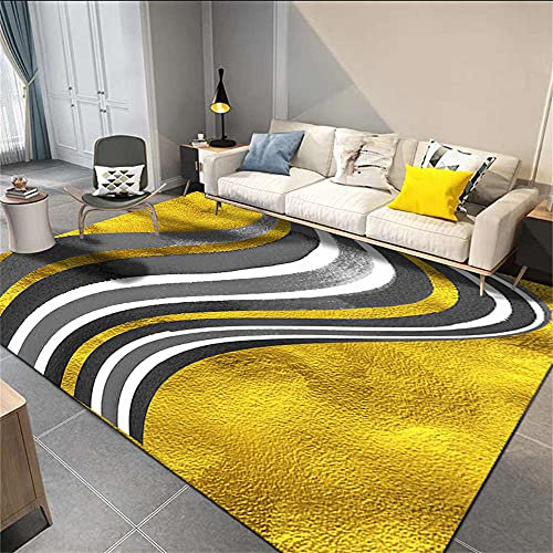 DJHWWD Tappeto Da Cucina Tappeto Esterno Tappeto grande asilo nido usato pavimento coperta in oro grigio colorato moderno minimalista soggiorno tappeto Tappeto Per Balcone 200x250cm