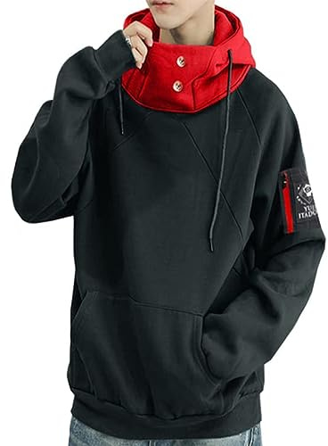 PTLYE Anime Jujutsu huvtröja 3D nyhet pullover med huva tröja JJK cosplay kostym, rödsvart, XL