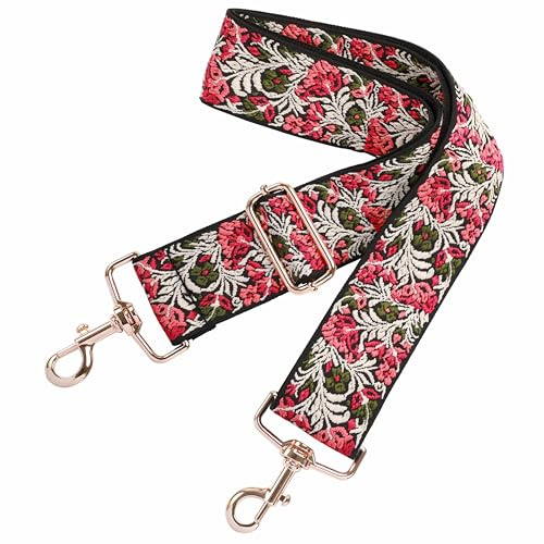 Correas para Bolsos, Correa de Hombro Ancha de Repuesto Ajustable, Bolso de Lona Cruzado con Varios Patrones, Cinturones de Bolso para Bolso Unisex, Bolsos Cruzados, Bolsos de Hombro(Rosa)