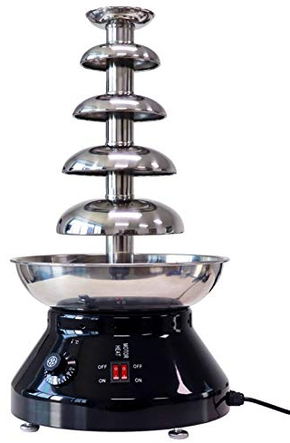 Generic Fuente de chocolate comercial profesional de 5 etapas para fondue de chocolate y chocolate, ajuste de calor y motor, para bodas, color negro