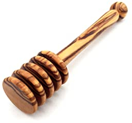 medina mood Honiglöffel, Honigheber, Länge 10/12/15 cm, Honig Dosierlöffel Holzlöffel handgemacht aus Olivenholz (Länge:10 cm)