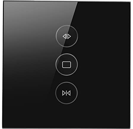 Interruptor Táctil WiFi, Interruptor de Cortina WiFi Inteligente, Panel Táctil, Temporizador, Control de Voz de la Aplicación, para Google Home, Interruptor de Pared Inteligente (negro)
