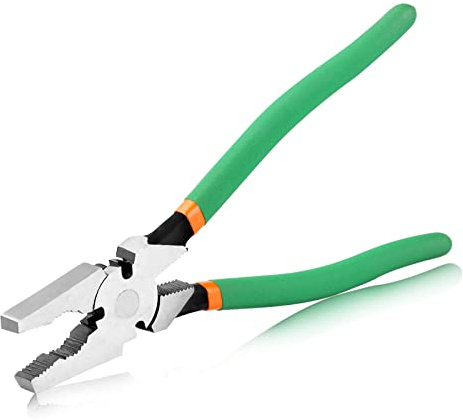 SPEEDWOX Fencing Pliers 10 Heavy Duty Square Nose Fence Chain Link Fence Pliers High-Leverage Multi-Purpose Fence Pliers Barbed Wire Fence Tools Fence Pliers Fence Cutter Tool Nail Puller Pliers