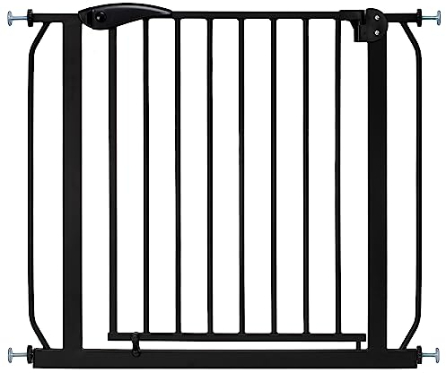 ib style Berrin XXL Treppenschutzgitter 85-185cm, Ohne Bohren, Türgitter Baby, Türschutzgitter Hund, Schwarz, 85-95 cm