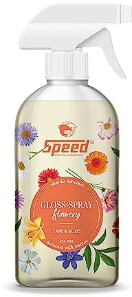 Speed Gloss-Spray Flowery, Schweif- und Mähnenspray für Pferde mit zartem Blütenduft, ultraleichte Kämmbarkeit, Perlglanzeffekt, minimiert Haarbruch (0,5 l)