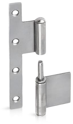 Gedotec Charnières à visser et à souder | 1 pièce – Charnières de porte pour portail de jardin et portail de clôture | Charnière à visser galvanisée ou peinte – DIN droite | Charnière d'armoire