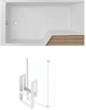 Pack baignoire bain douche 160 x 90 JACOB DELAFON Neo version gauche + pare bain chromé