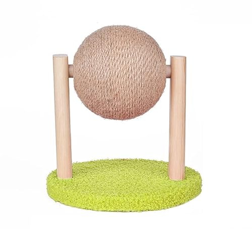 Kratzpappe für Katzen Cat Scratch Ball Verschleißfeste Klaue Cat Scratch Board Massivholz Cat Climb Scratch Board Toys Katzenspielzeug (Color : Green-M)