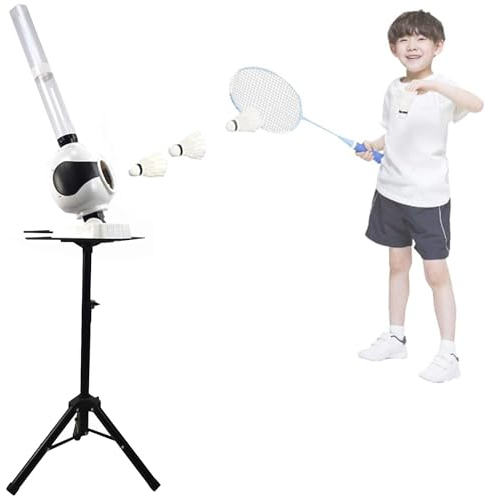 Qiang Automatische Badminton Service Maschine,Launcher-Ballmaschine Badminton-Aufschlagmaschine Tragbare Praxis Outdoor/Indoor Badminton-Roboter,Für Jugendliche/Kinder